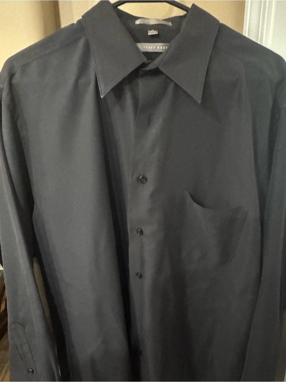 geoffrey beene mens dress shirt black (CL-4)